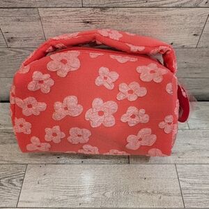 Ulta Beauty Coral Floral Cosmetic Bag